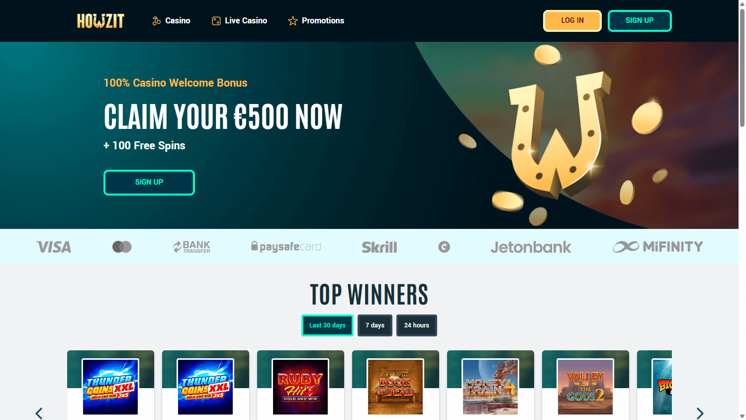 Howzit Casino Desktop screenshot